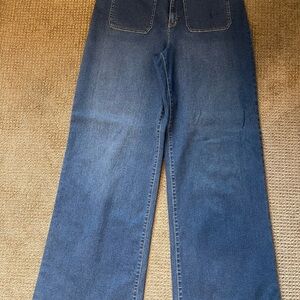 INC International Concepts High-Rise Wide Leg Jeans - Dark Blue